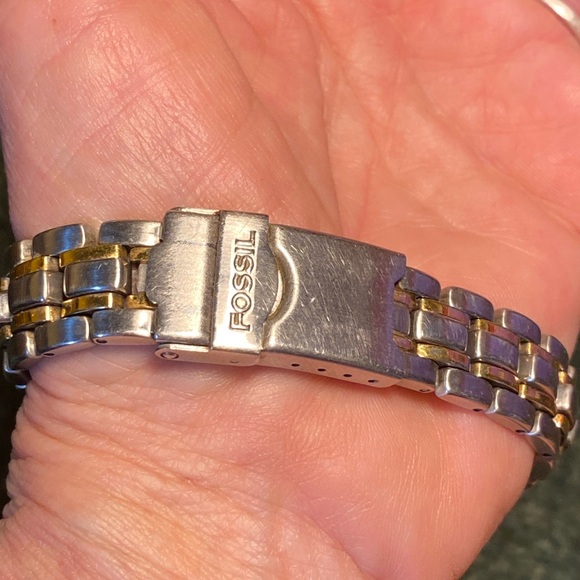 FOSSIL BLUE ladies watch,silver/gold band,shiny cobalt face,water resistant - Picture 4 of 7